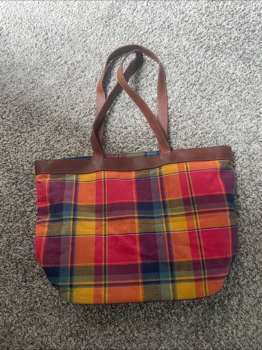Talbots Plaid Tote Bag